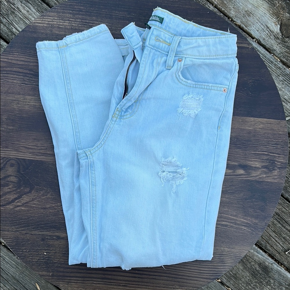 Light wash “Super-high rise mom jeans” from Wild Fable (target)